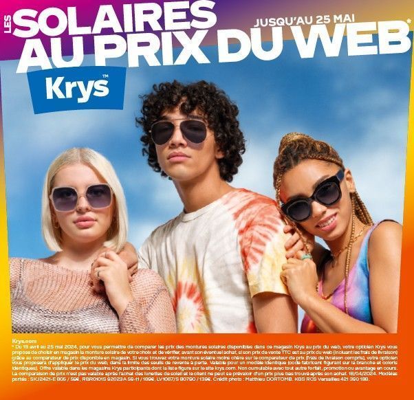 OPTICIEN KRYS SAINT-LOUIS - SÉVILLE - Les solaires au prix du web !