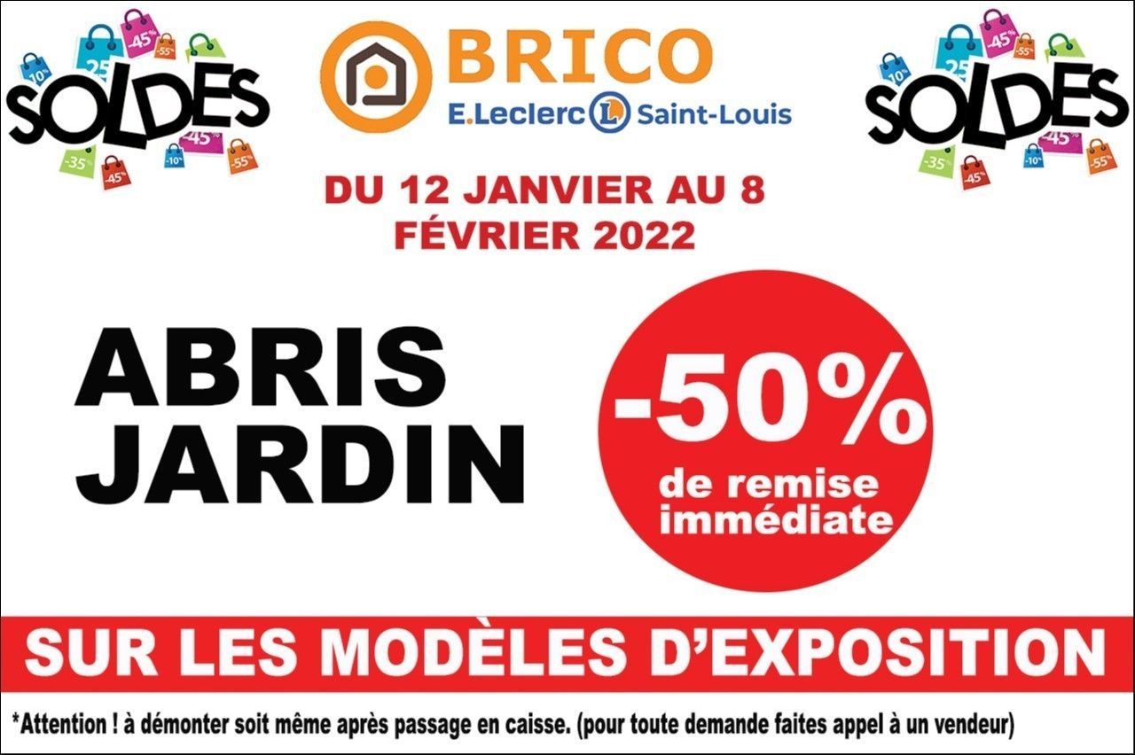 BRICO E. LECLERC  - Saint-Louis : 50% sur les abris de Jardin